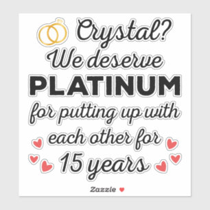 Sticker 15ème anniversaire du Mariage I - Crystal Funny Co