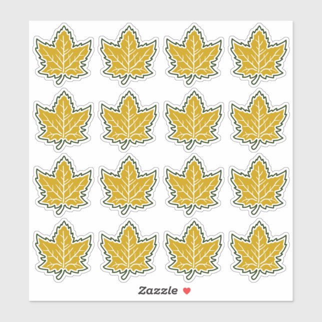 Sticker 16 Anniversaire canadien de la feuille d'érable 15 (Feuille)