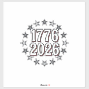 Sticker 1776 2026 Étoiles Patriotiques Design Vectoriel Vi