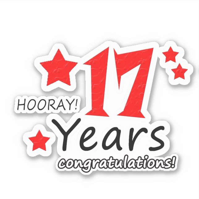 Sticker 17e anniversaire du Mariage - 17 ans Anniversaire (Devant)