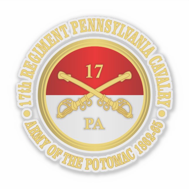 Sticker 17e Cavalerie de Pennsylvanie (Devant)