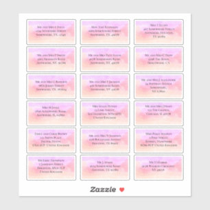 Sticker 18 Nom du client Adresse Pink Lilac Aquarelles
