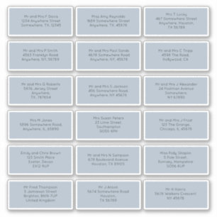 Sticker 18 Noms individuels des invités Mariages Adresses 
