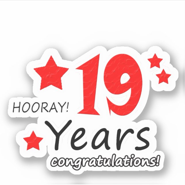 Sticker 19e anniversaire du Mariage - 19 ans Anniversaire (Devant)