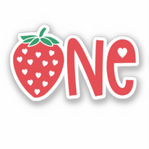 Sticker 1er anniversaire Une fraise