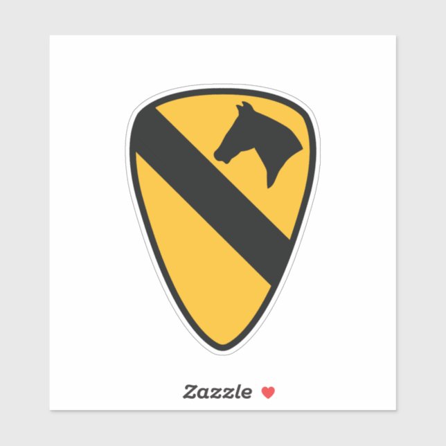 Sticker 1re division de cavalerie Badge (États-Unis) (Feuille)