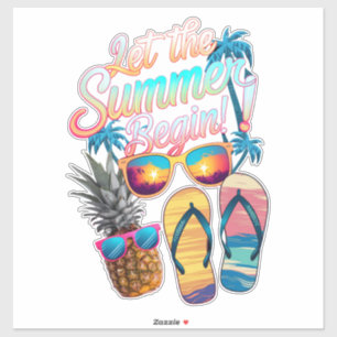 Sticker 2025 Laisser L'Été Commencer 2025 Vacances Été