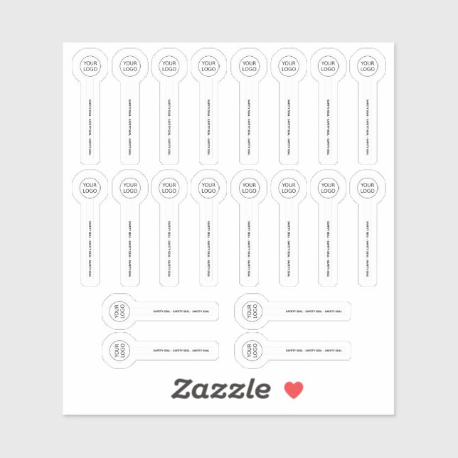 Sticker 20 phoques de sécurité transparent à lèvres blancs (Feuille)