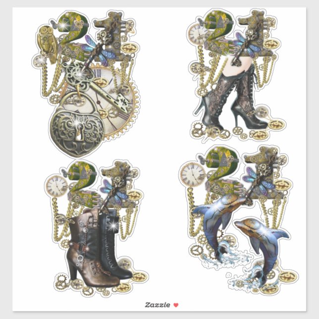 Sticker 21 Anniversaire Sculpture Steampunk (Feuille)