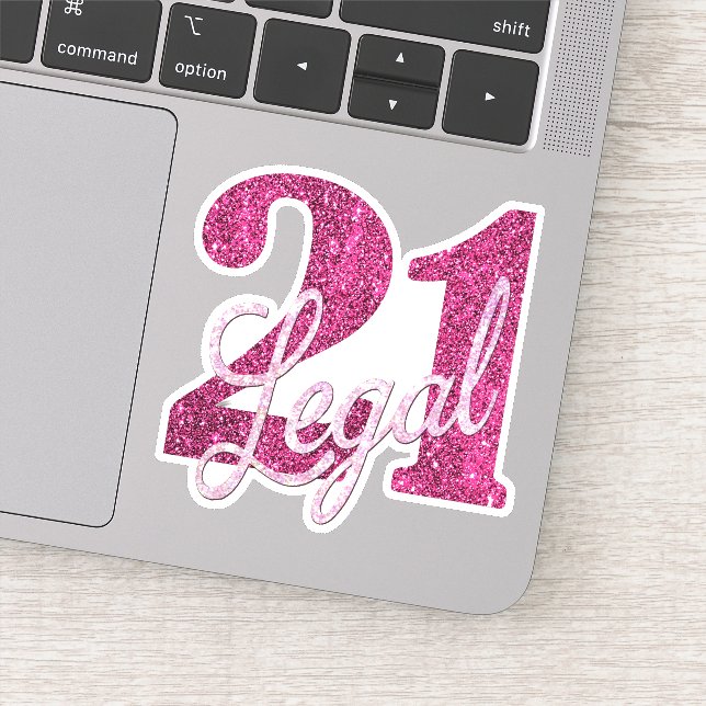Sticker 21 et juridique | Fun Pink Faux Parties scintillan (Détail)