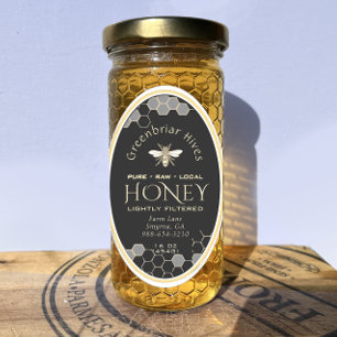 Sticker 21 Miel ovale vinyle 3,5 x 2,3 pouces sur mesure é