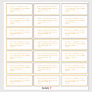 Sticker 21 Modèle d'adresse invité Chaque Gold de 1,75 x 4