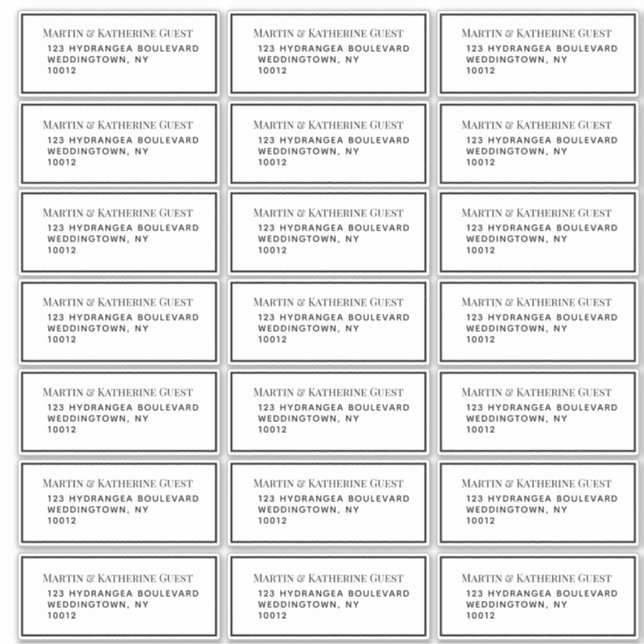 Sticker 21 Modèle d'adresse invité Chaque Noir de 1,75 x 4 (Devant)