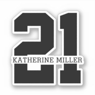 Sticker 21e anniversaire personnalisé Moderne