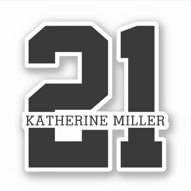 Sticker 21e anniversaire personnalisé Moderne (Devant)