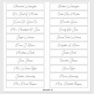 Sticker 22 Noms d'invités de mariage Écriture Monoline Élé