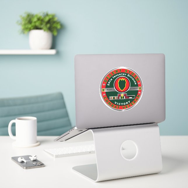 Sticker 24e division d'infanterie Tempête du désert (Ordinateur portable sur le bureau)