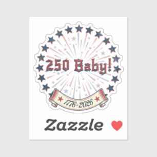 Sticker 250 Bébé Amérique 250 Conception de feux d'artific