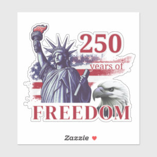Sticker 250e anniversaire Drapeau USA Liberté Aigle Libert