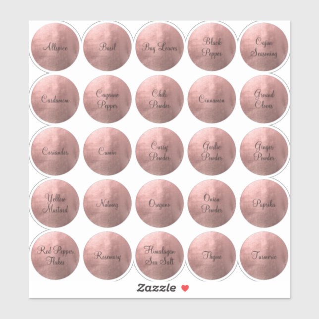 Sticker 25 Black et Rose Gold Circle épice (Feuille)