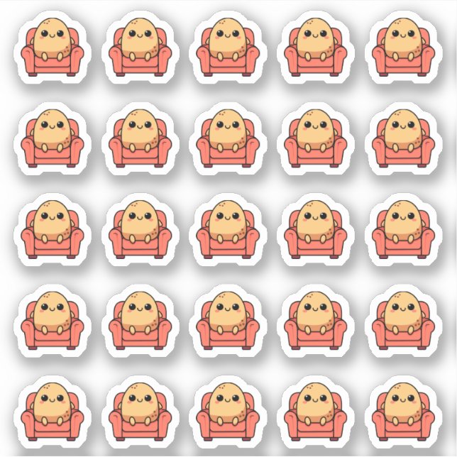 Sticker 25 Canapés Potato Kawaii Planner (Devant)