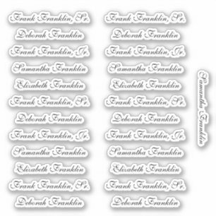 Sticker 25 Noms d'invités Calligraphie anglaise élégante P