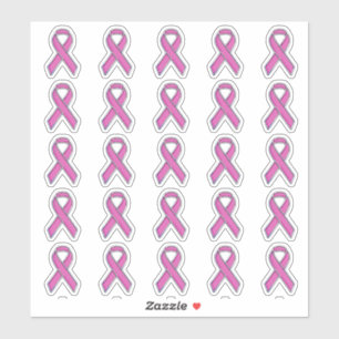 Sticker 25 Style Chrome Imprimer Pink Ribbon Sensibilisati