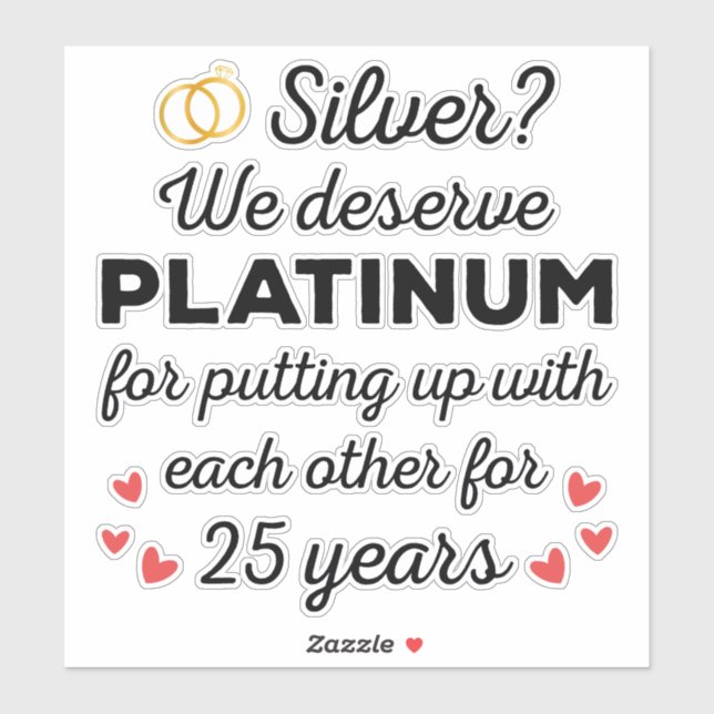 Sticker 25e anniversaire du Mariage I - Couple drôle d'arg (Feuille)