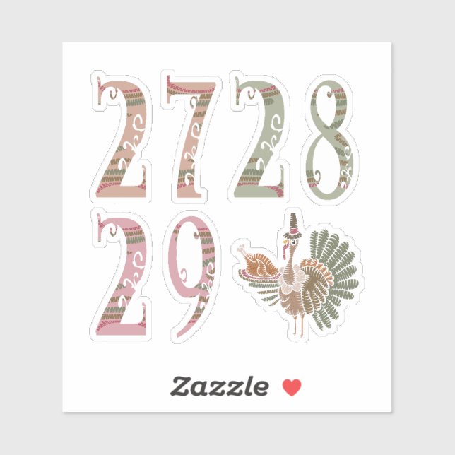Sticker 27 28 29 Turkey | Community Sharing of Blessings (Feuille)