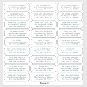 Sticker 27 destinataires mariages simples invités étiquett