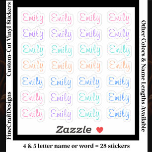 Sticker 28 Lettres de nom de mot tendance moderne personna