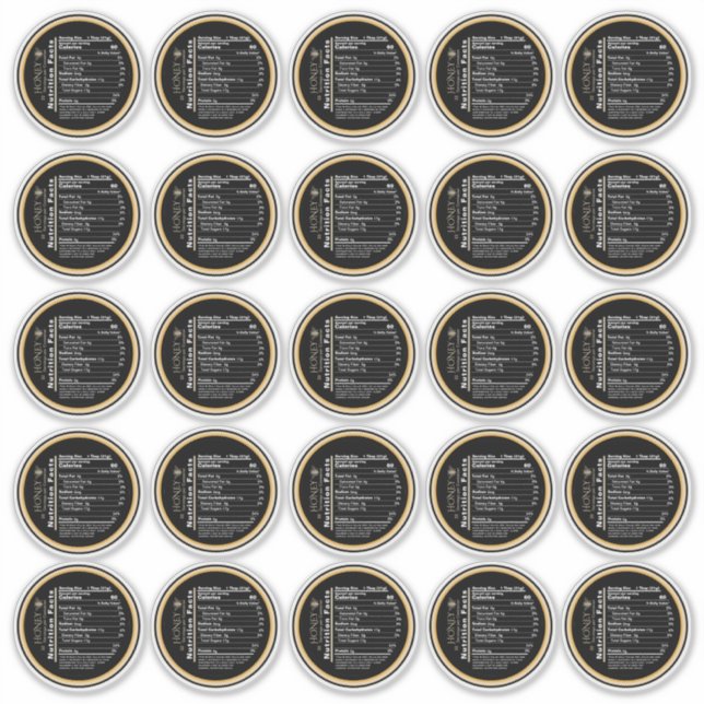 Sticker 2,5" Manuka Honey Black Gold Honey Valeur nutritiv (Devant)