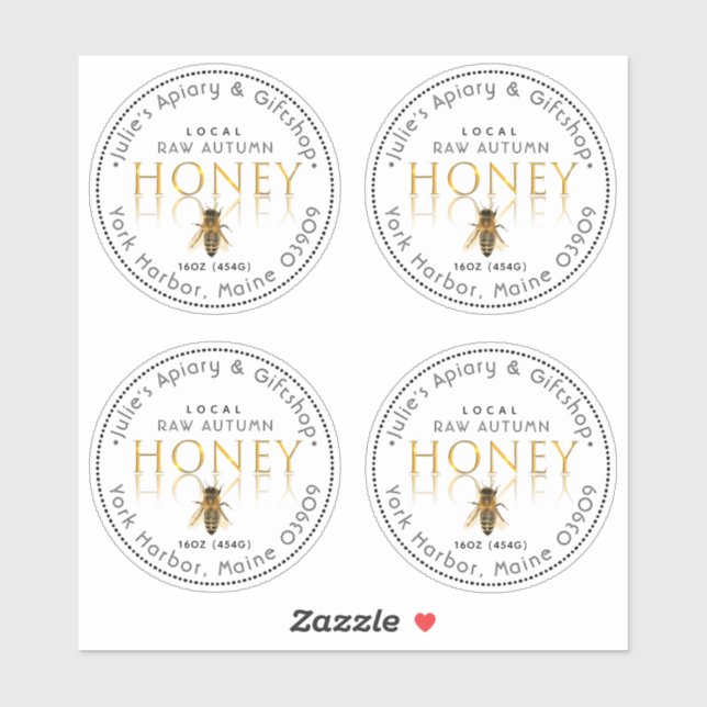 Sticker 2,5 pouces Vinyl Circle Honey Mason Taille de pot  (Feuille)