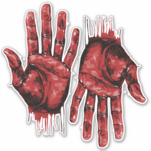 Sticker 2 Halloween Bloody Mains Sévères