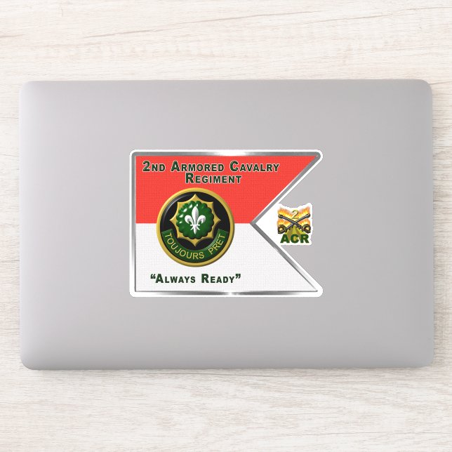 Sticker 2e Régiment de cavalerie blindée "toujours prêt" (Ordinateur)