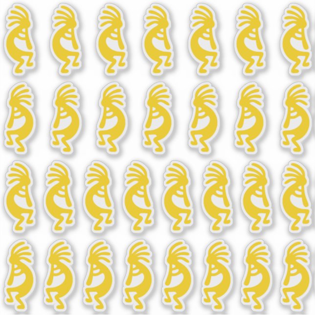 Sticker 30 Formes Kokopelli Or Modernes (Devant)