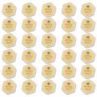 30 miel jaune imperméable en forme d'hexagone avec