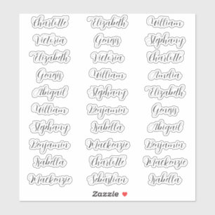 Sticker 30 Premiers noms invités typographie élégant scrip
