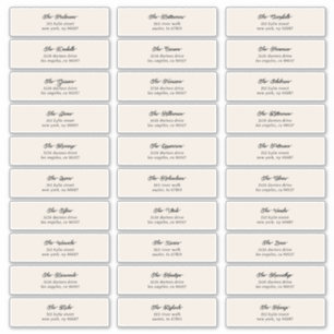 Sticker 30 x Adresse de l'enveloppe de l'invité noir crème