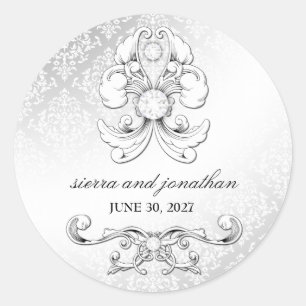 Sticker 311-Silver Diamond Luxe Damask