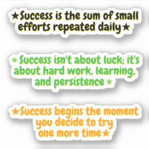 Sticker 3 citations motivantes pour la réussite Inspiran