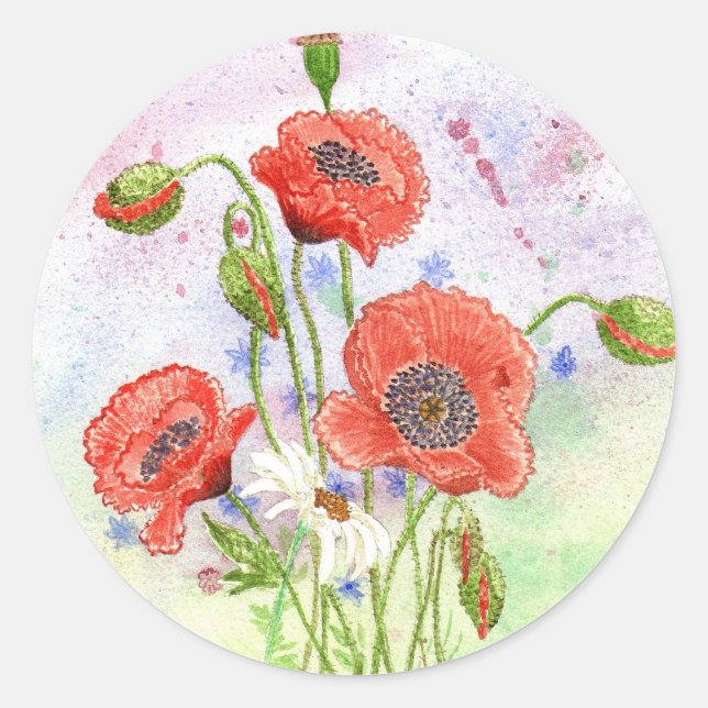 Sticker '3 Poppies' (Devant)