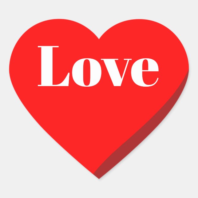 Sticker 3D Red Heart Love (Devant)