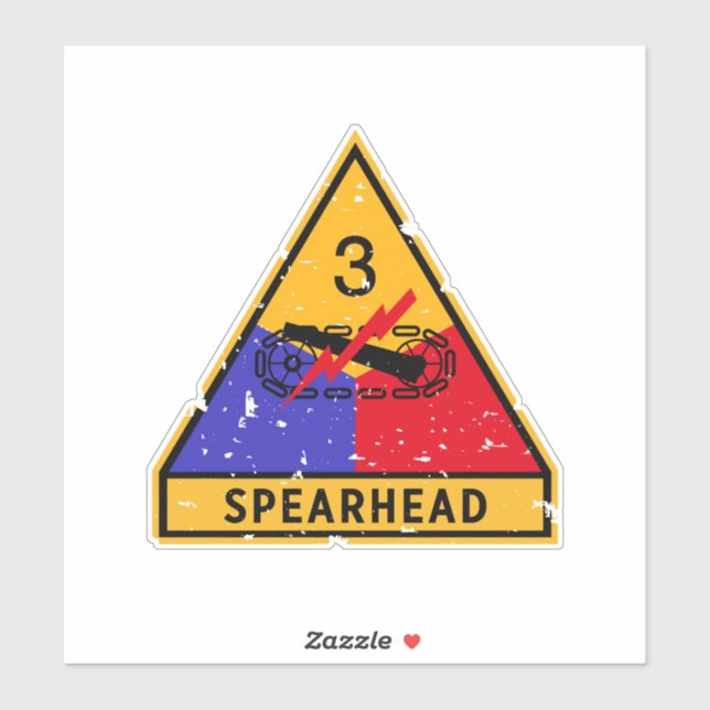 Sticker 3e division blindée - " Grunge " de l'armée améric (Feuille)