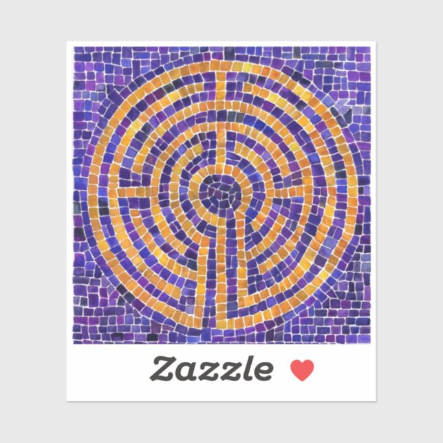 Sticker 3x3 Vinyl MOSAIC LABYRINTH (Feuille)