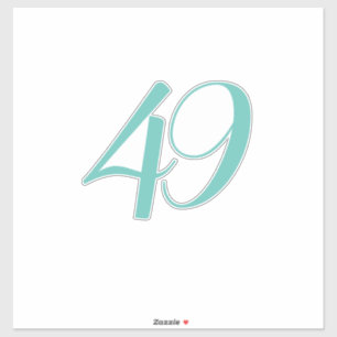 Sticker 49e fête d'anniversaire Turquoise Quarante-neuf an