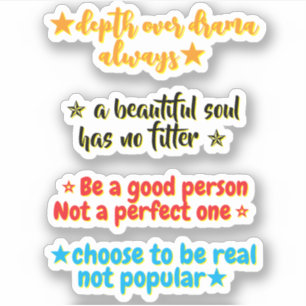 Sticker 4 citations de personnalité Motivation Inspirati