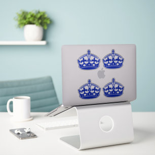 Sticker 4 Gardez le calme bleu couronne