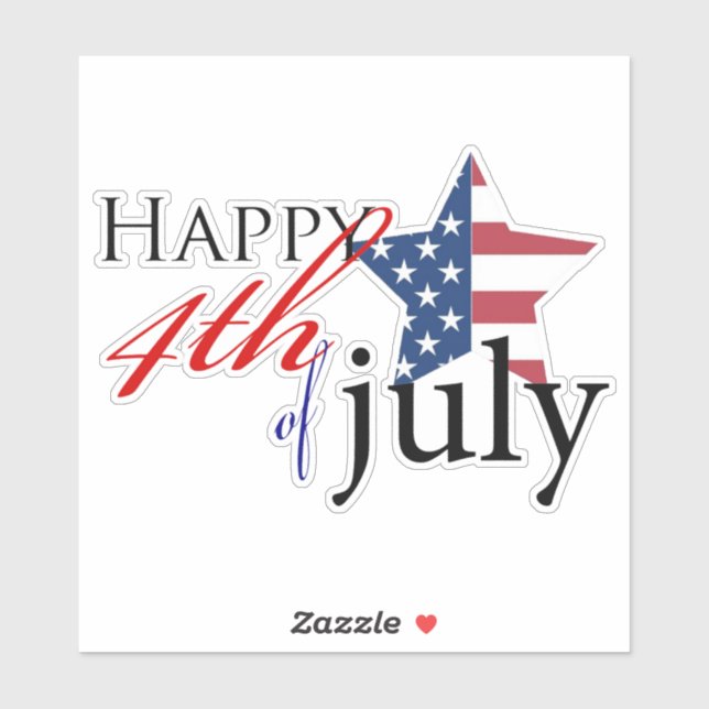 Sticker 4 juillet 1 heureux (Feuille)