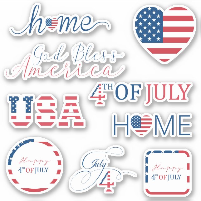 Sticker 4 juillet Fête de l'indépendance patriotique des E (Devant)